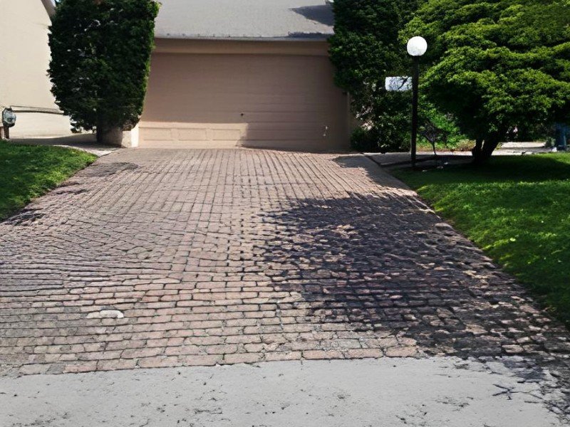Before driveway coating project