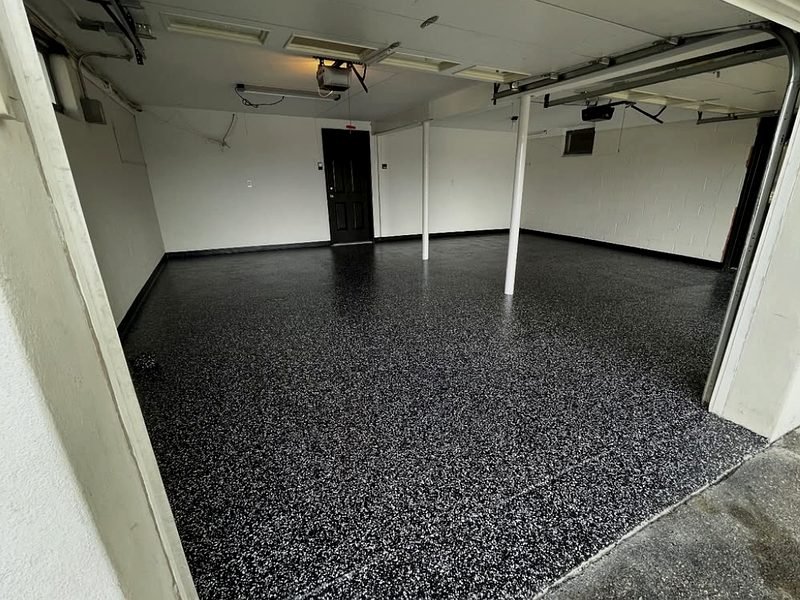 After garage floor coating transformation