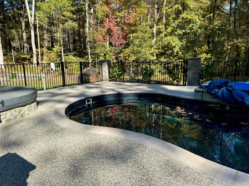 Professional concrete pool deck coating project example 1