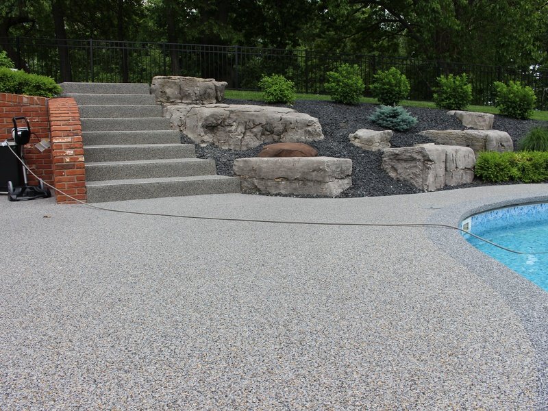 Professional concrete pool deck coating project example 2